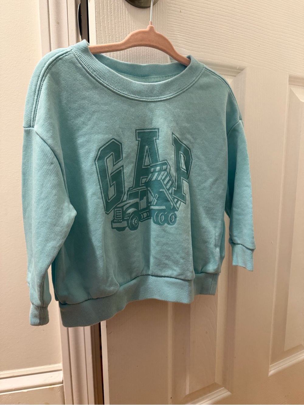 GAP Light Teal Kids Sweatshirt with Truck Logo